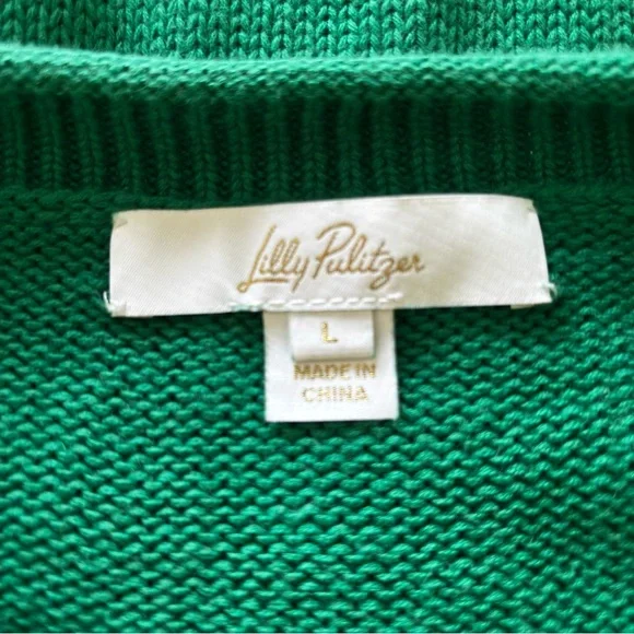 Lilly Pulitzer Bayport Sweater Fiddle Leaf Green - Picture 5 of 6